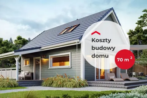 Nowoczesny dom 70 m², idealny na działkę rekreacyjną. Koszty budowy domu bez pozwolenia mogą być niższe.