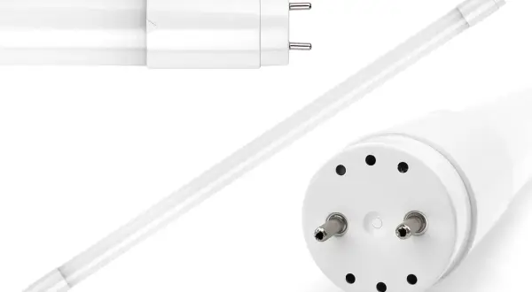 Nowoczesna świetlówka LED, idealna do wymiany starych lamp. Dwa złącza i biała obudowa.