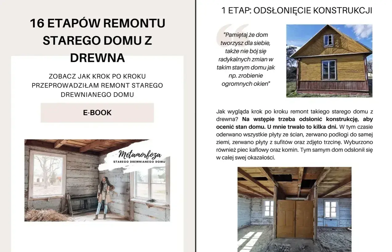 Rozbudowa domu w bok projekty: odsłonięcie konstrukcji starego domu z drewna. Remont krok po kroku.