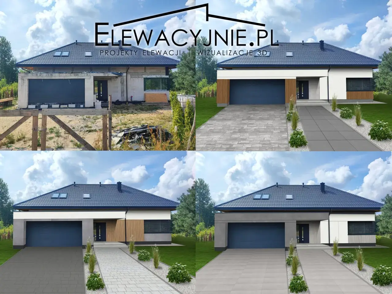 Przed i po: wizualizacje dom&oacute;w z garażem, jakby projekty dom&oacute;w za 1 zł. Zobacz metamorfozę!